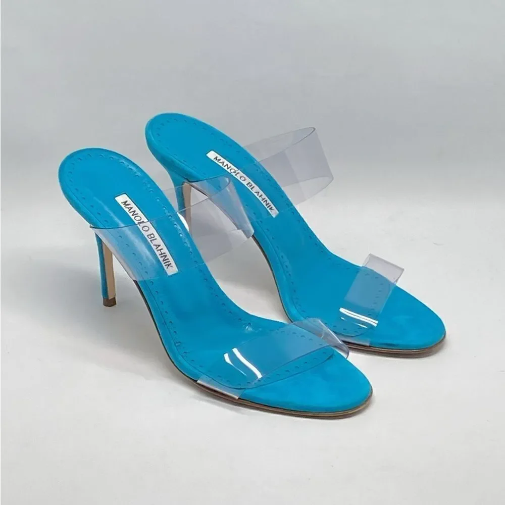 Manolo Blahnik Scolto 90MM PVC Mules size 38